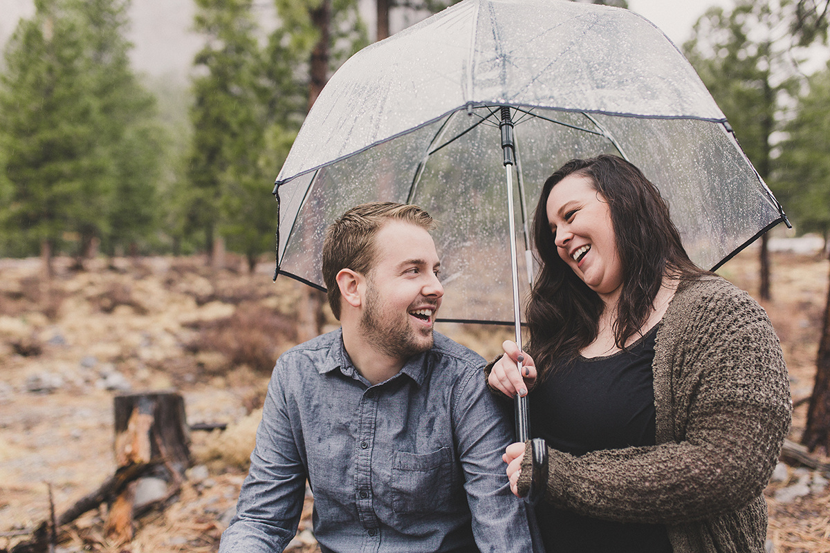rainy engagement session at Mount Charleston with Taylor Made Photography